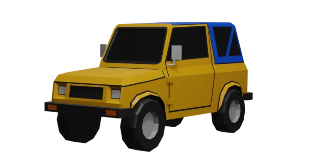 Rendering des Fahrzeugs 'Ginny' aus dem Spiel sh1tb0x racing, Ansicht vorderes Drittel